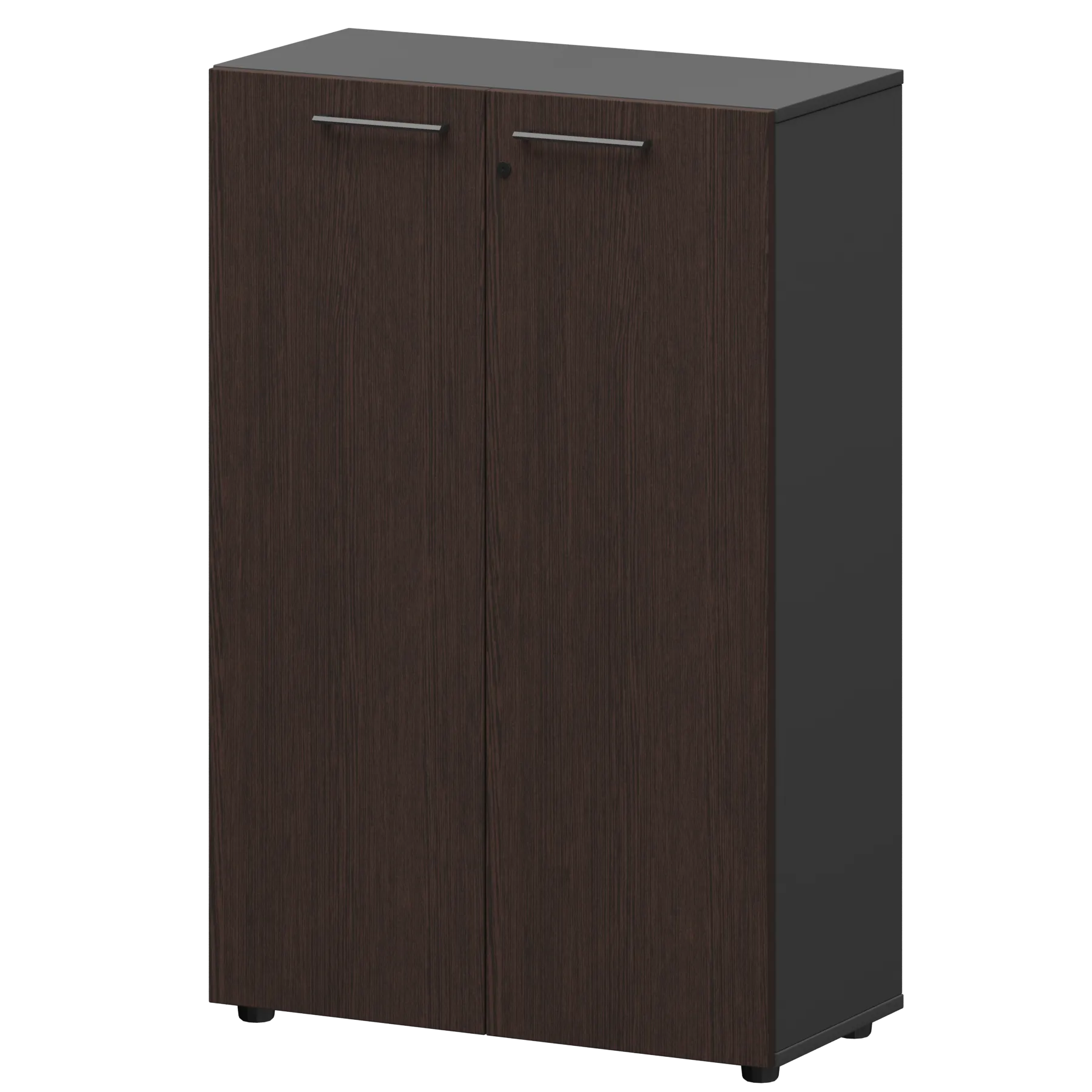 КОРТЕЗ Шкаф средний закрытый СМШ38F Дуб венге/Графит 792x380x1189