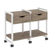 Тумба на колесных опорах наборная VR.L-TN-1.K (тиквуд темный/белый)