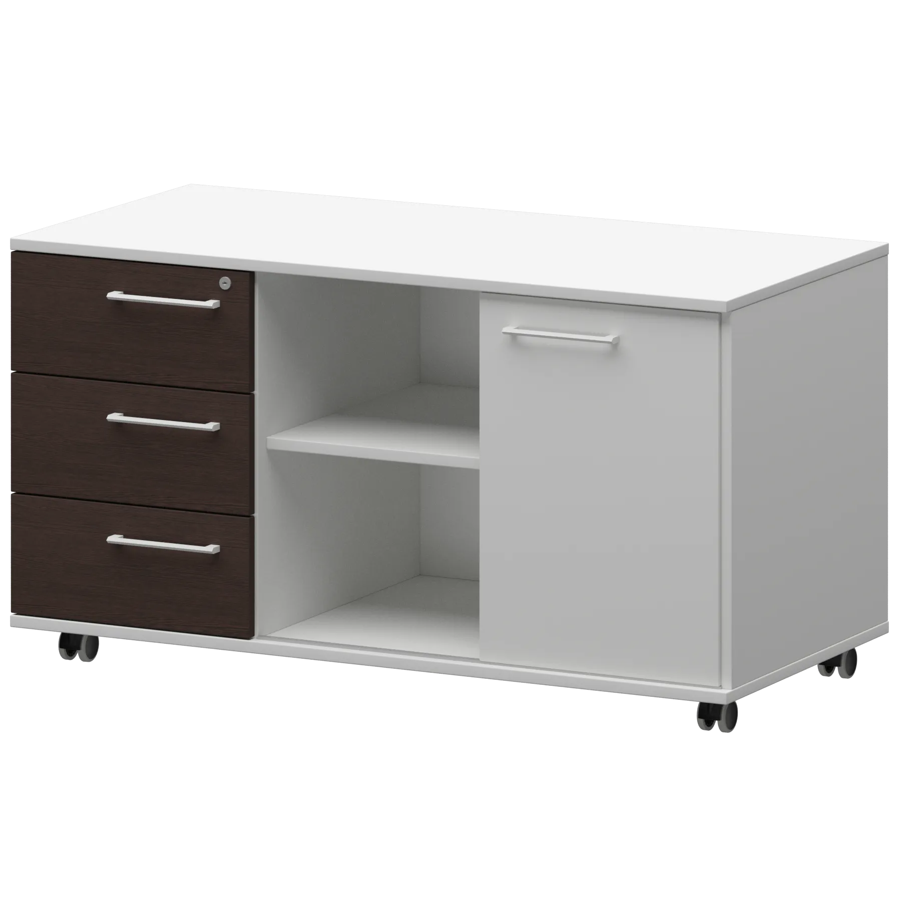 КОРТЕЗ Креденция левая KZT-62L Дуб венге/Белый 1200x568x648