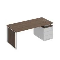 Стол руководителя на опорной тумбе (левый/правый) с декоративной вставкой Bravo БР 110