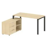 Рабочая станция на П-образном м/к с опорной тумбой левая Metal System БП.РС-СТС-2.3 Л