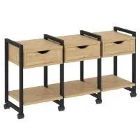 Тумба на колесных опорах наборная VR.L-TN-4.K (тиквуд светлый/черный)