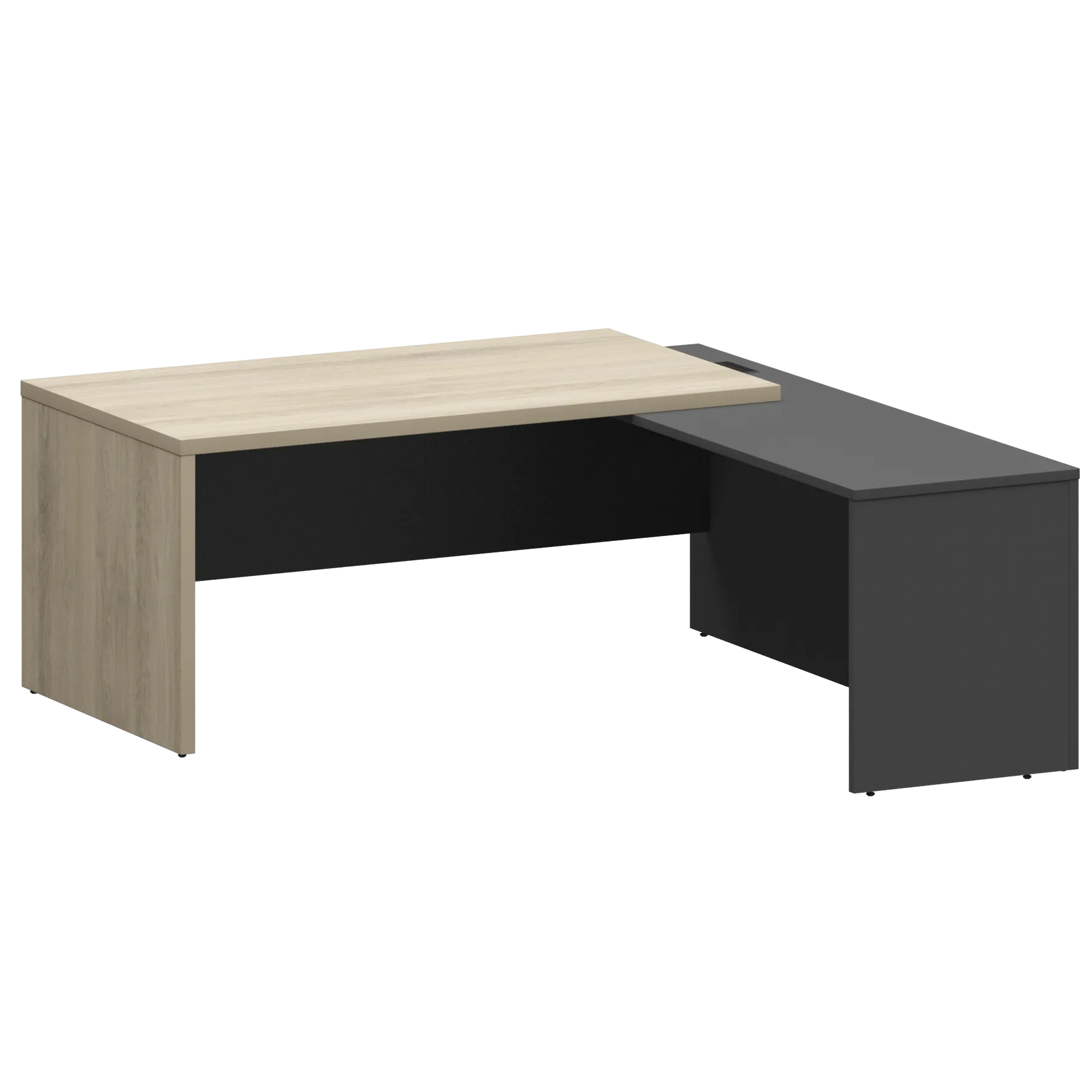 КОРТЕЗ Стол руководителя правый KZP-18R Кронберг/Графит 1800x2000x750
