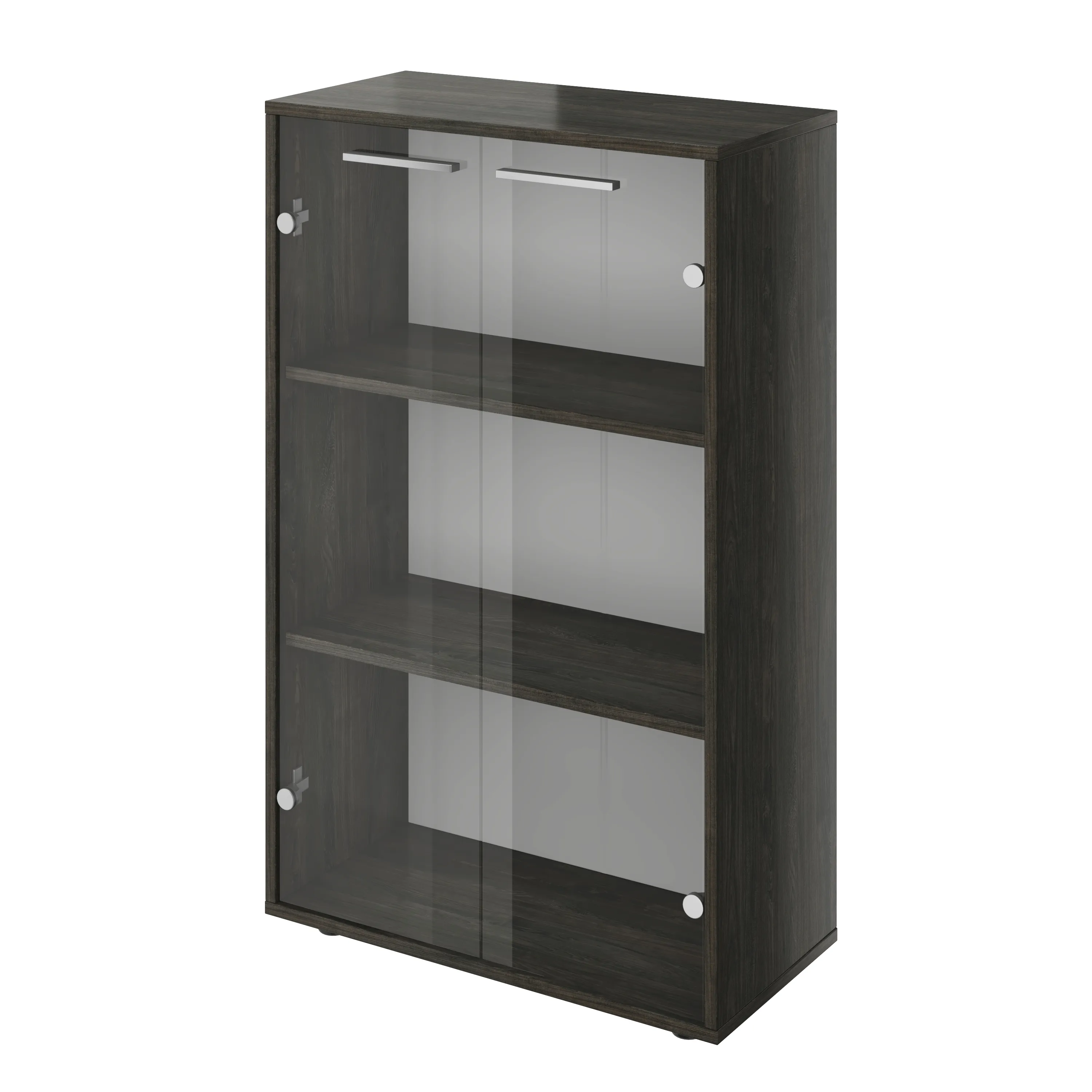 Шкаф низкий со стеклом Канцлер КЦ36.12 дерево карбон