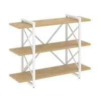 Стеллаж на регулируемых опорах - 3 полки VR.L-MST.O-3.8V (тиквуд светлый/белый)