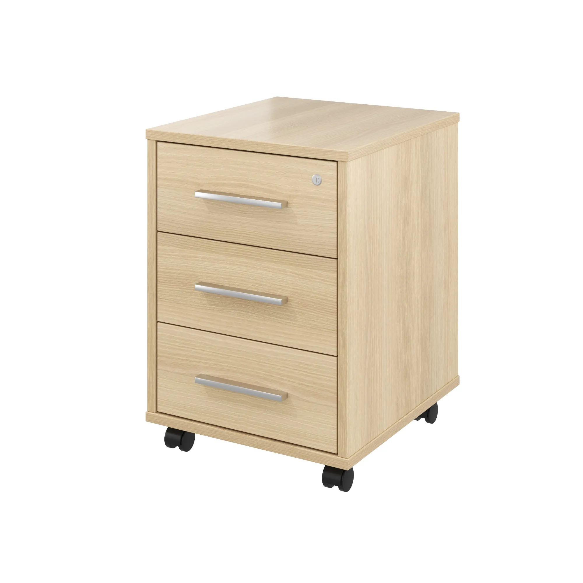 Тумба выкатная 3 ящика с замком Канцлер КЦ09.31 акация лорка