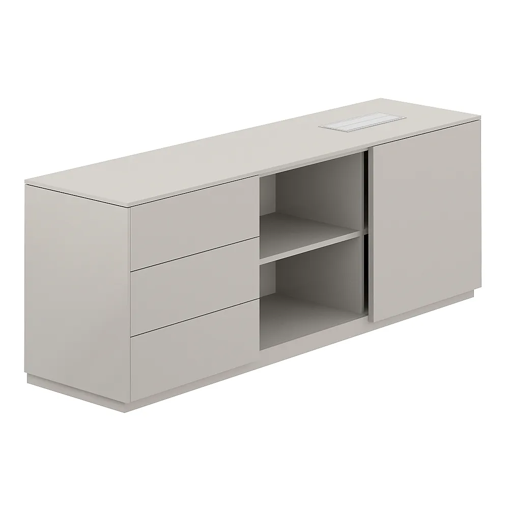 Тумба опорная левая, обвязка серый камень, фасады серый камень, Atlas NZ-0231.GS.GS.L