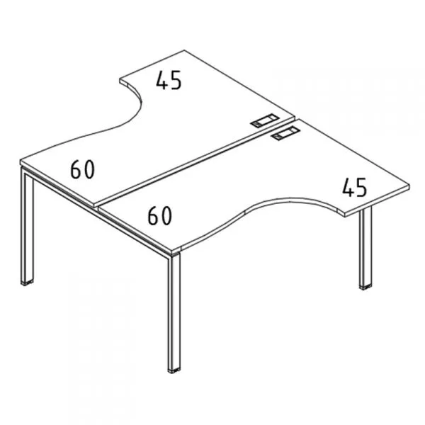 Рабочая станция столы Классика (2х120) опоры UNO  A4 Б1 180