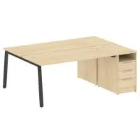 Рабочая станция на А-образном м/к с опорной тумбой БА.РС-СТП-2.4 - Metal System