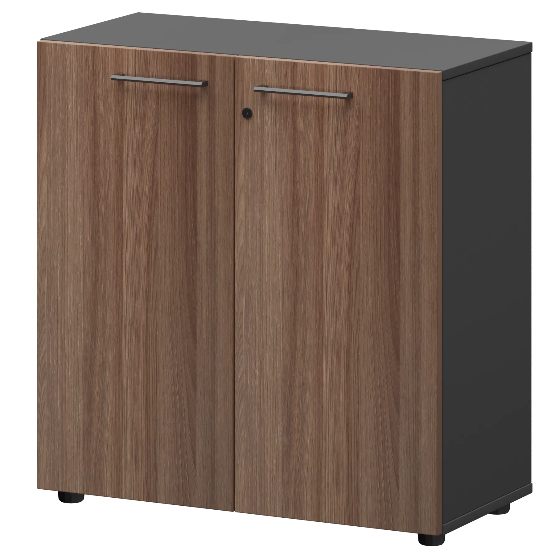 КОРТЕЗ Шкаф низкий закрытый СМШ28F Темный шимо/Графит 792x380x811