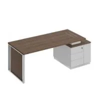 Стол руководителя на опорной тумбе (левый/правый) с декоративной вставкой Bravo БР 112