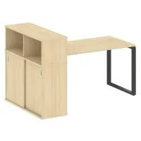 Стол письменный на О-образном м/к с опорным шкафом-купе Metal System БО.РС-СШК-3.3