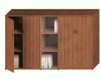 Шкаф комбинированный средний (закрытый + стекло узкий + закрытый) Престиж Исп.24