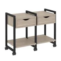 Тумба на колесных опорах наборная VR.L-TN-1.K (дуб аттик/черный)