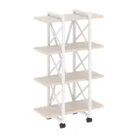 Стеллаж на колесных опорах - 4 полки VR.L-MST.K-4.4V (денвер светлый/белый)