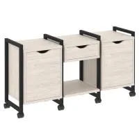 Тумба на колесных опорах наборная VR.L-TN-7.K (денвер светлый/черный)