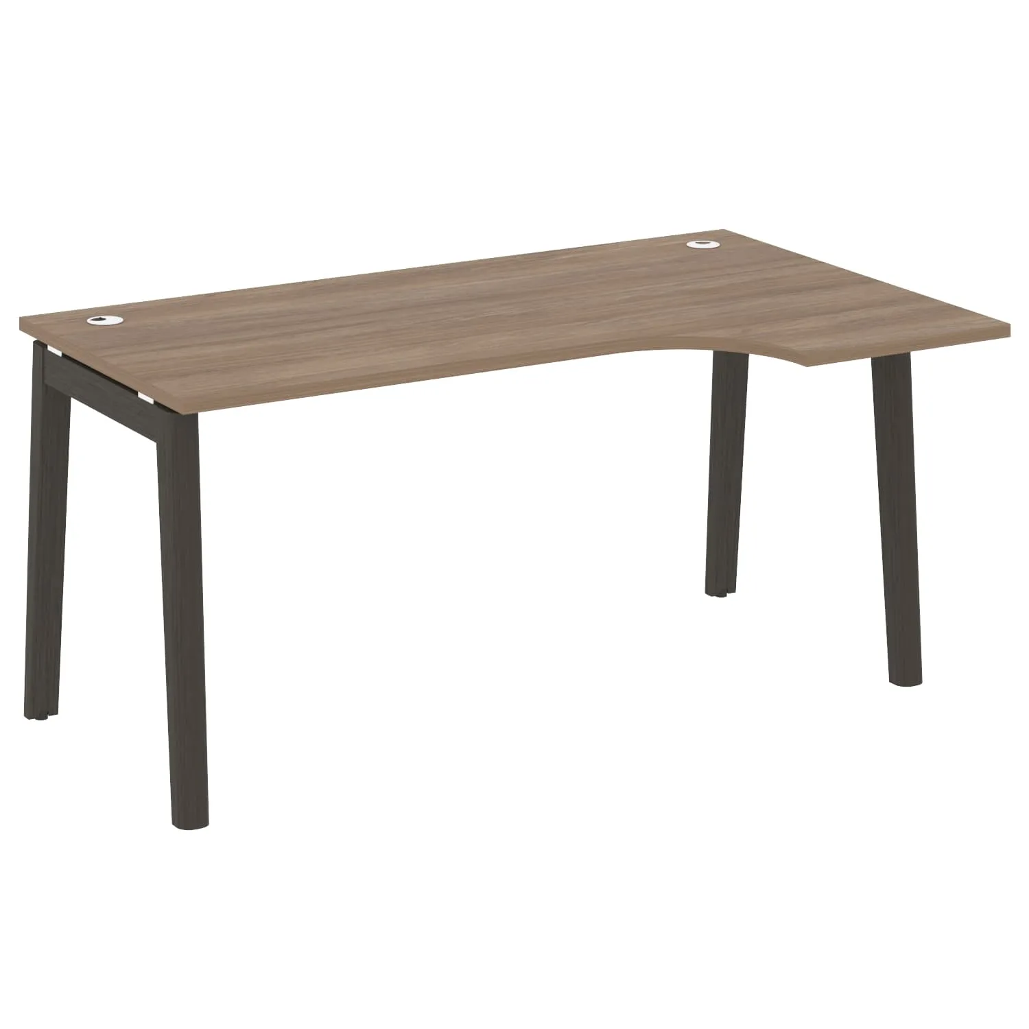 Стол эргономичный правый (опоры - массив дерева, дуб темный) ONIX WOOD OW.SA-1(R)