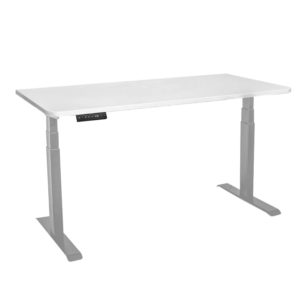 Стол с регулировкой высоты электрический LuxAlto LA-T33-2A3 серый/белый ЛДСП 120*70*2.5