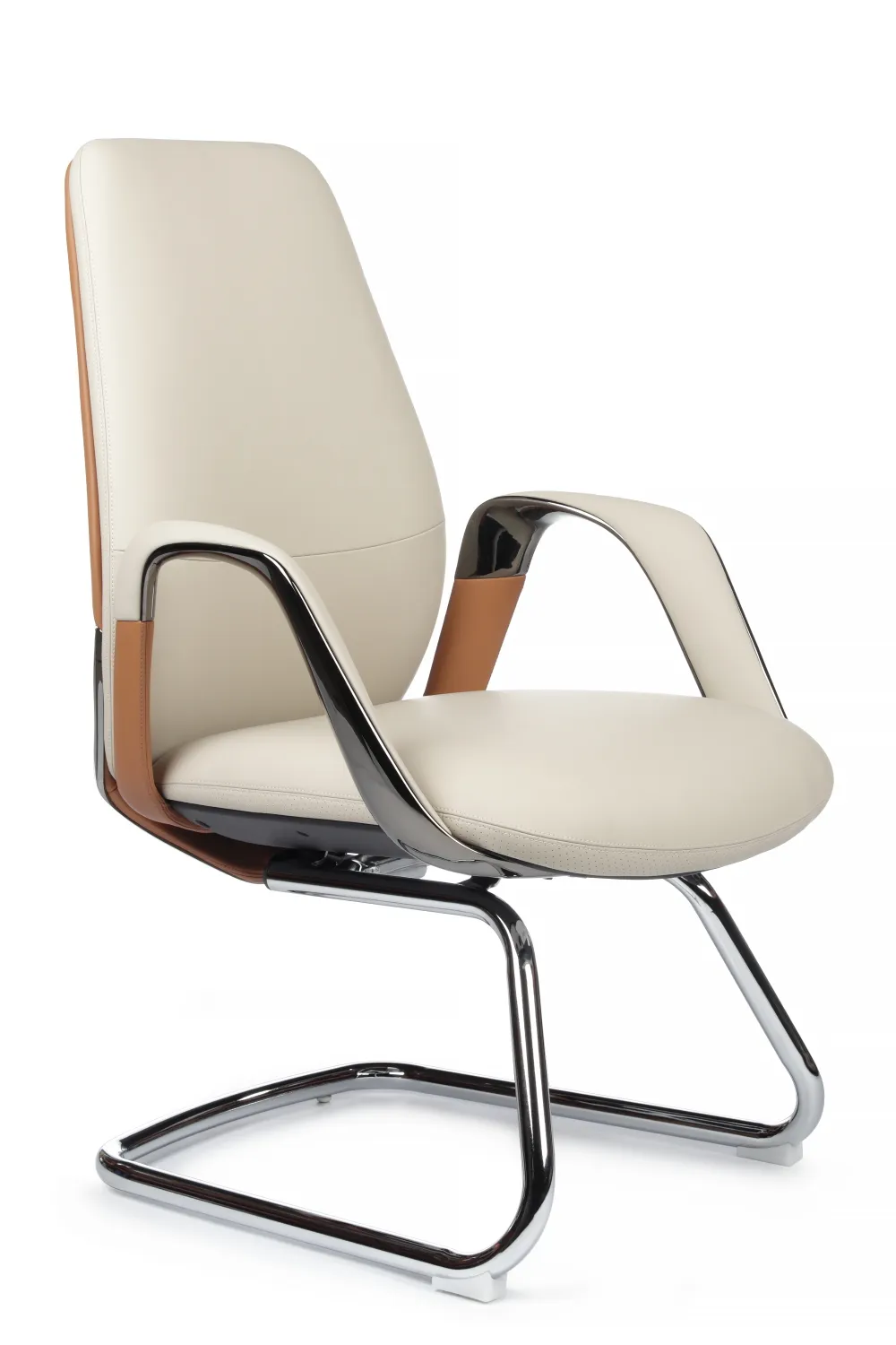 Кресло RV DESIGN Napoli-SF (YZPN-YR022) кожа бежевая / кэмел