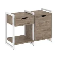 Тумба на регульруемых опорах наборная VR.L-TN-3.O (тиквуд темный/белый)