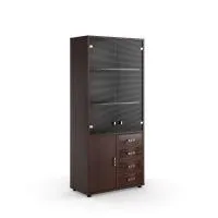 Шкаф для бумаг с кожаными вставками Monza MNZ193505