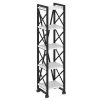 Стеллаж на колесных опорах - 5 полки VR.L-MST.K-5.4 (черный брилиант/черный)