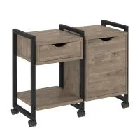 Тумба на колесных опорах наборная VR.L-TN-3.K (тиквуд темный/черный)