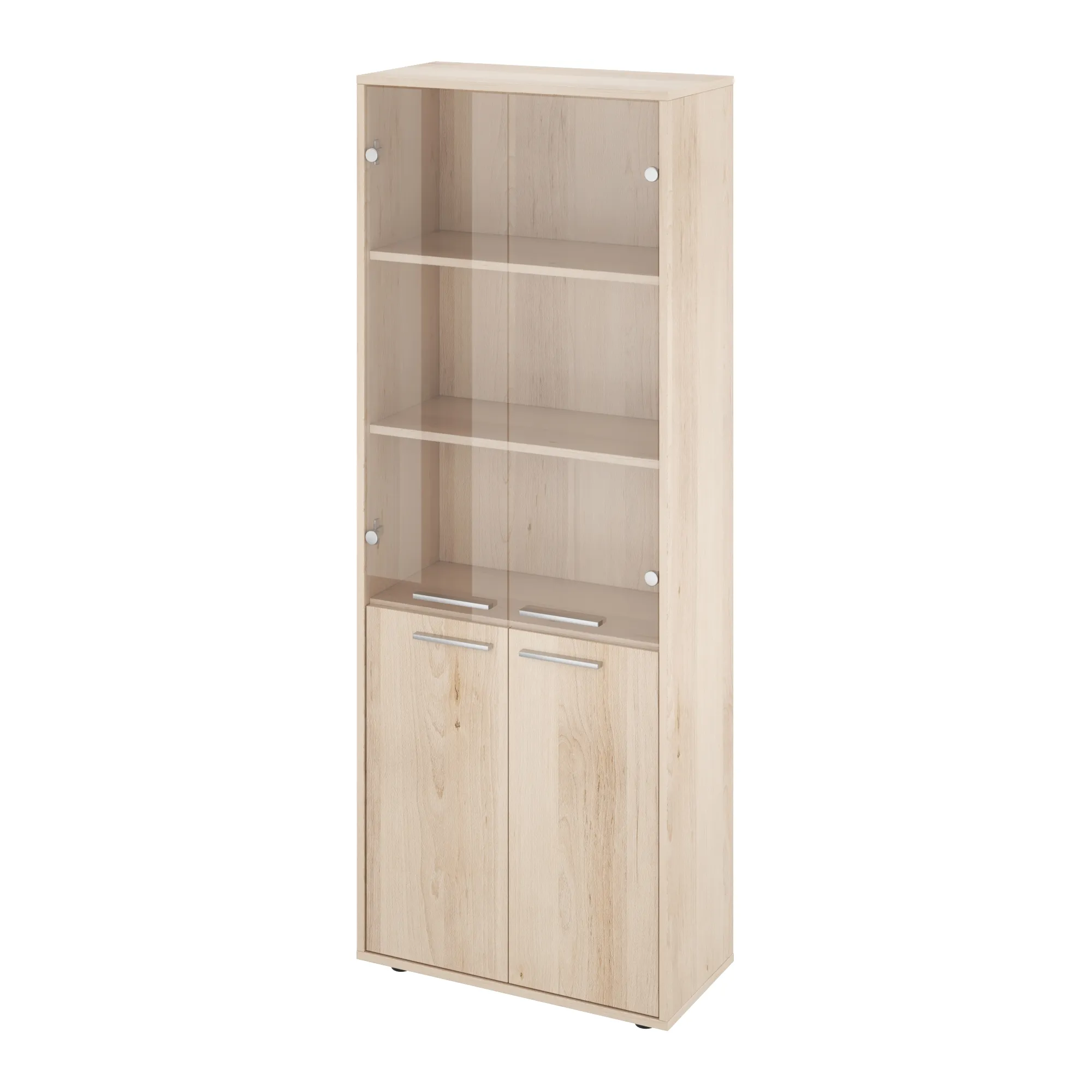 Шкаф высокий со стеклом Канцлер КЦ28.39 бук артизан перламутровый