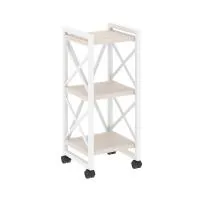 Стеллаж на колесных опорах - 3 полки VR.L-MST.K-3.4 (денвер светлый/белый)