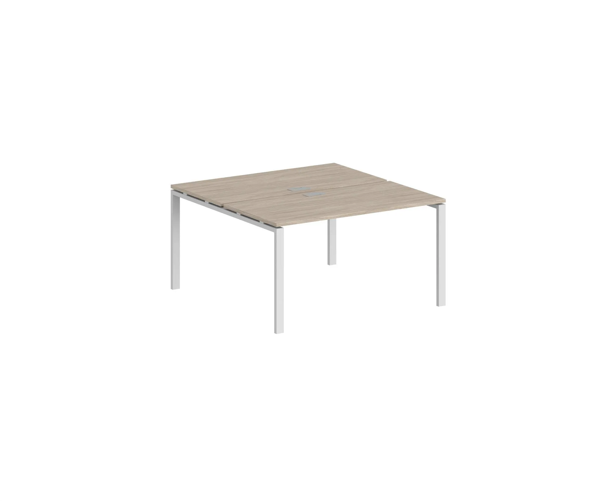 Рабочая станция, опоры 60х30 белый; столешница дуб светлый, Sigma SG.245.OL.63.WH