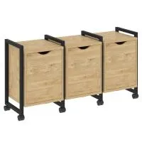 Тумба на колесных опорах наборная VR.L-TN-5.K (тиквуд светлый/черный)