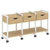Тумба на колесных опорах наборная VR.L-TN-4.K (тиквуд светлый/белый)