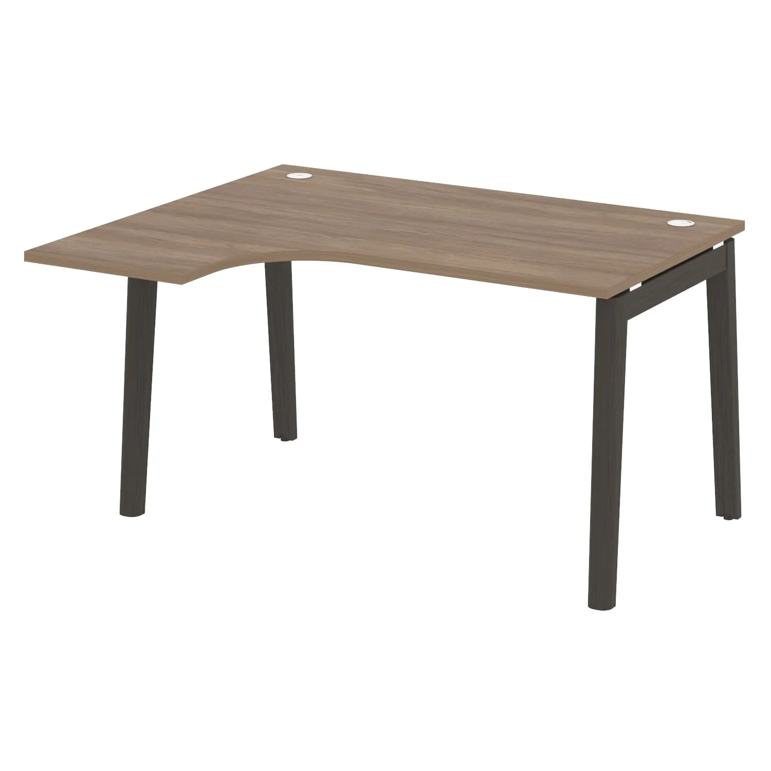 Стол эргономичный левый (опоры - массив дерева, дуб темный) ONIX WOOD OW.SA-3(L)