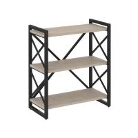 Стеллаж на регулируемых опорах - 3 полки VR.L-MST.O-3.8 (дуб аттик/черный)