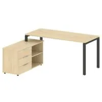 Рабочая станция на П-образном м/к с опорной тумбой левая БП.РС-СТС-2.4 Л - Metal System