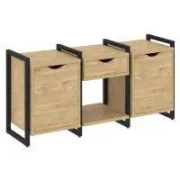 Тумба на регульруемых опорах наборная VR.L-TN-7.O (тиквуд светлый/черный)