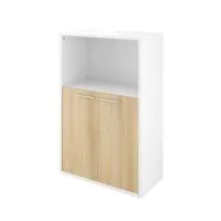 Шкаф низкий с открытой полкой Дублин ДБ46 (белый/акация)