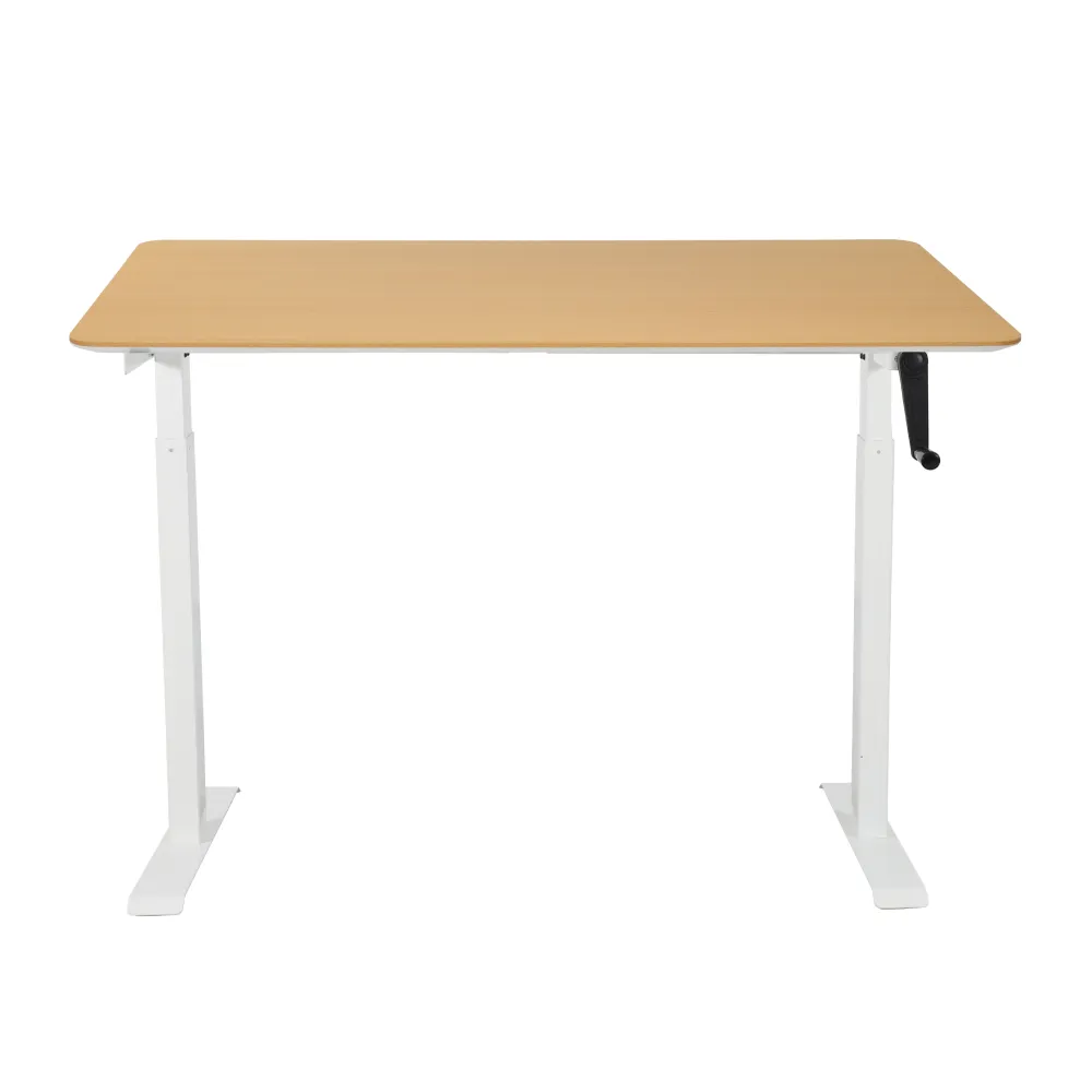 Стол с регулировкой высоты механический LuxAlto LA-T33-M1 белый/с угловым скосом ЛДСП 140*70*2.5