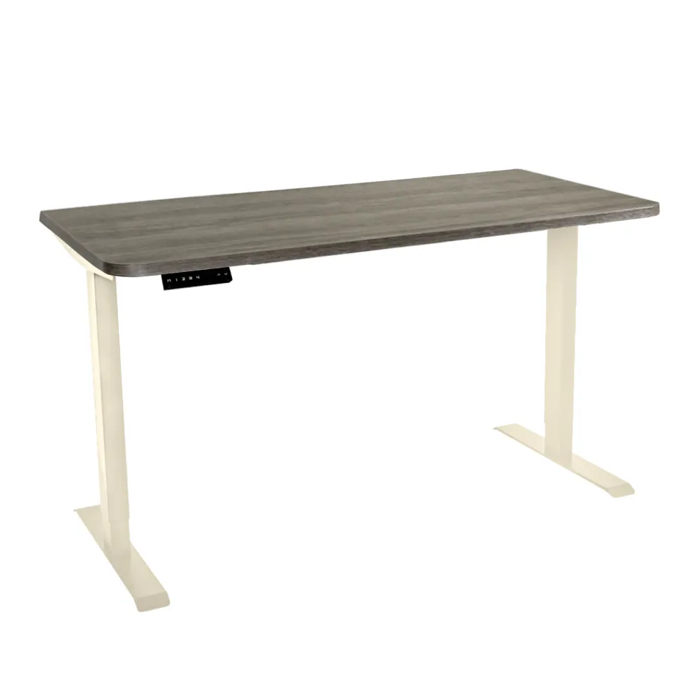 Стол с регулировкой высоты электрический LuxAlto LA-T33-2AR2 слоновая кость/серо-беж ЛДСП 160*70*2.5
