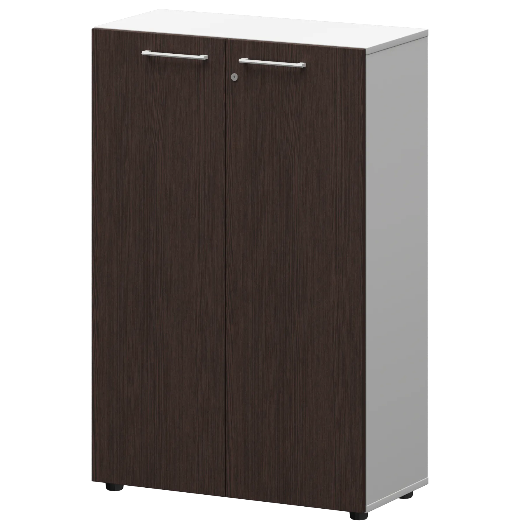 КОРТЕЗ Шкаф средний закрытый СМШ38F Дуб венге/Белый 792x380x1189