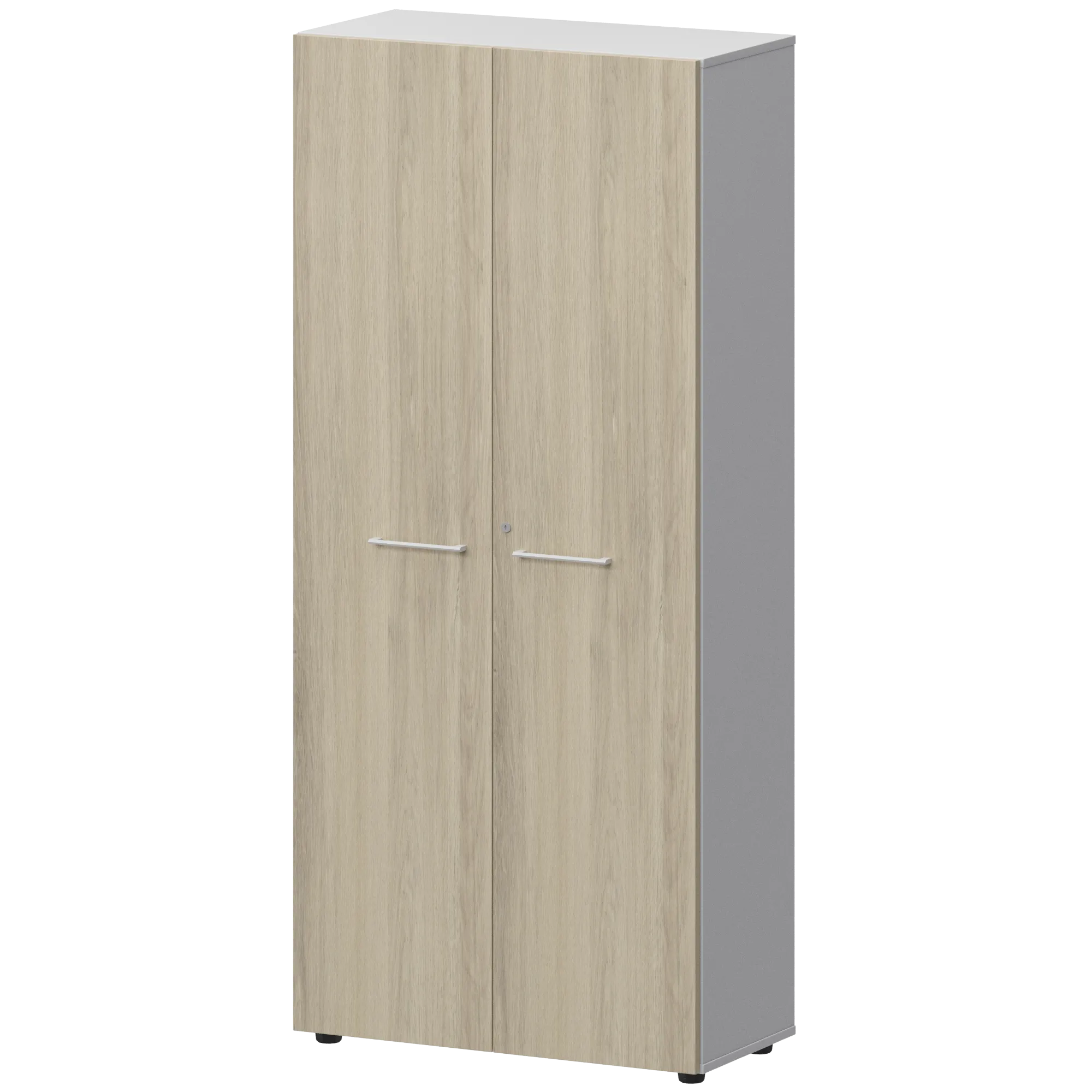 КОРТЕЗ Шкаф высокий закрытый СМШ58F Кронберг/Белый 792x382x1963