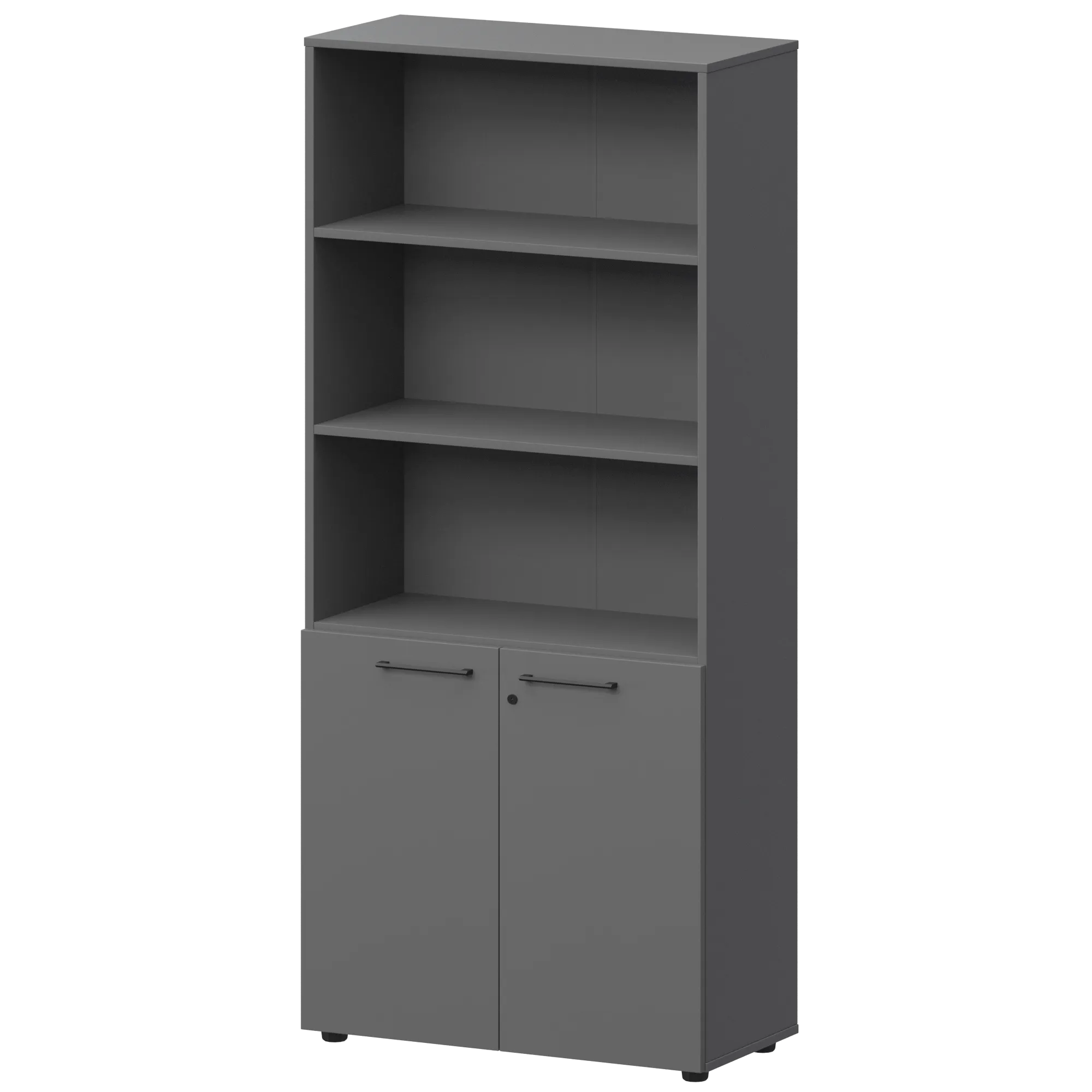 КОРТЕЗ Шкаф высокий полузакрытый СМШ58.28F Графит 792x380x1963