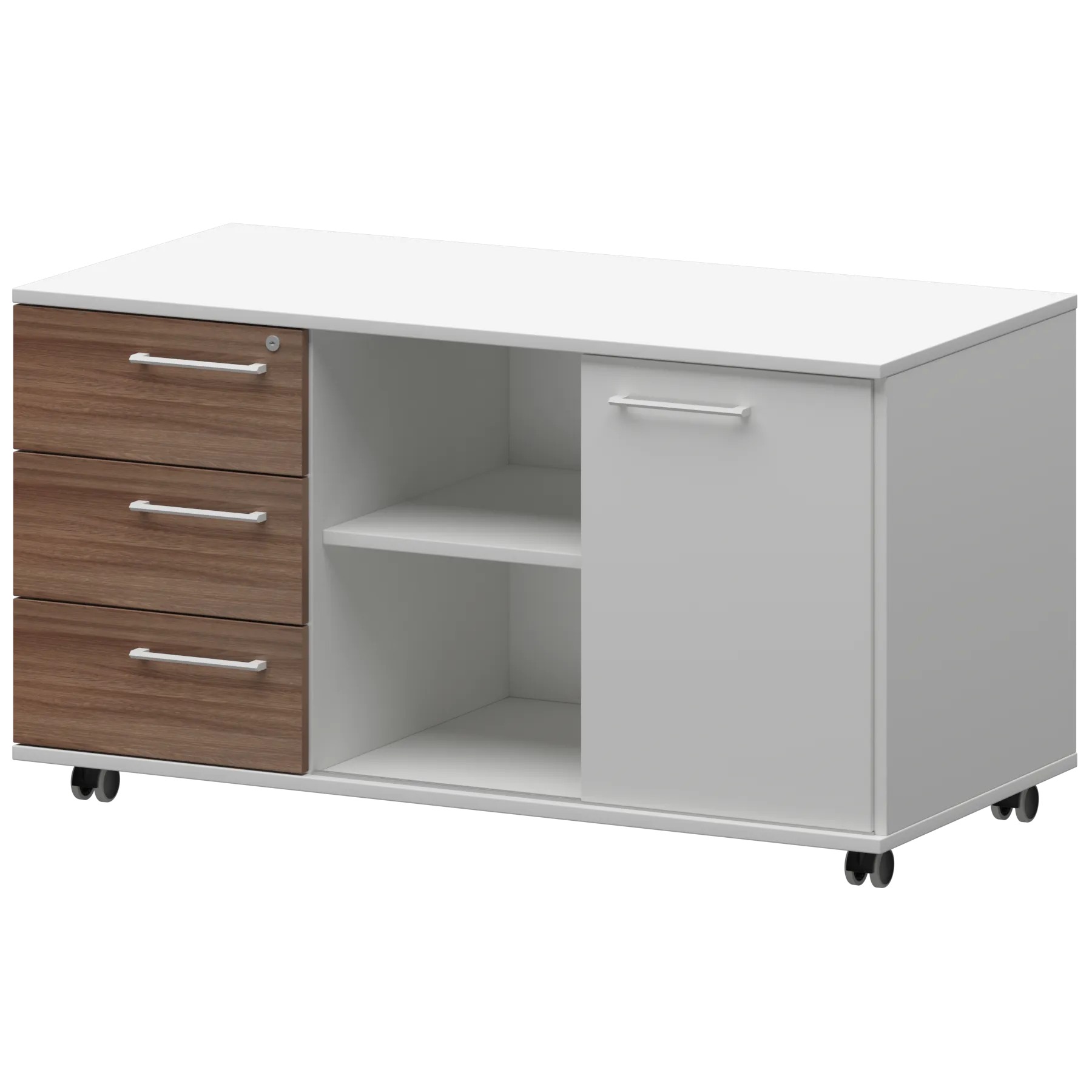 КОРТЕЗ Креденция левая KZT-62L Темный шимо/Белый 1200x568x648