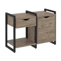 Тумба на регульруемых опорах наборная VR.L-TN-3.O (тиквуд темный/черный)