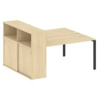 Рабочая станция на П-образном м/к с опорным шкафом-купе Metal System БП.РС-СШК-2.3