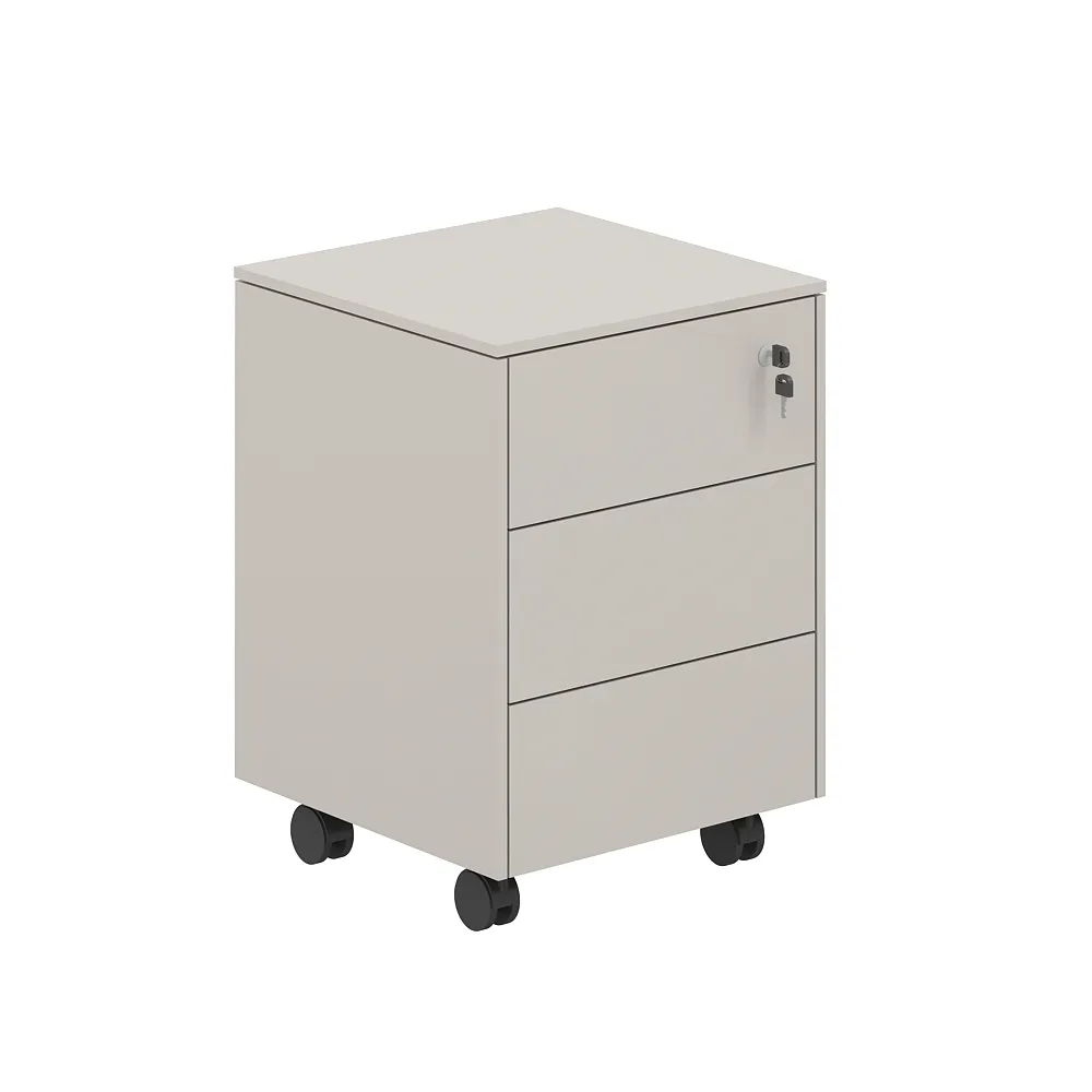 Тумба мобильная, обвязка серый камень, фасады серый камень Atlas NZ-0234.GS.GS