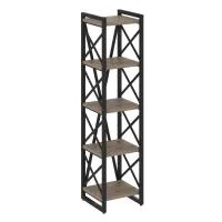 Стеллаж на регулируемых опорах - 5 полки VR.L-MST.O-5.4 (тиквуд темный/черный)