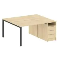 Рабочая станция на П-образном м/к с опорной тумбой БП.РС-СТП-2.2 - Metal System