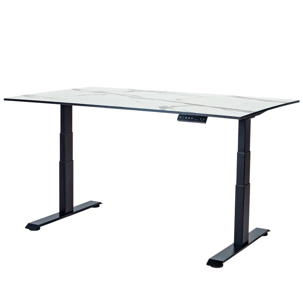 Стол-трансформер регулируемый электрический LuxAlto LA-H33-2A3L LOW черный/мрамор HPL 140*85*1,2