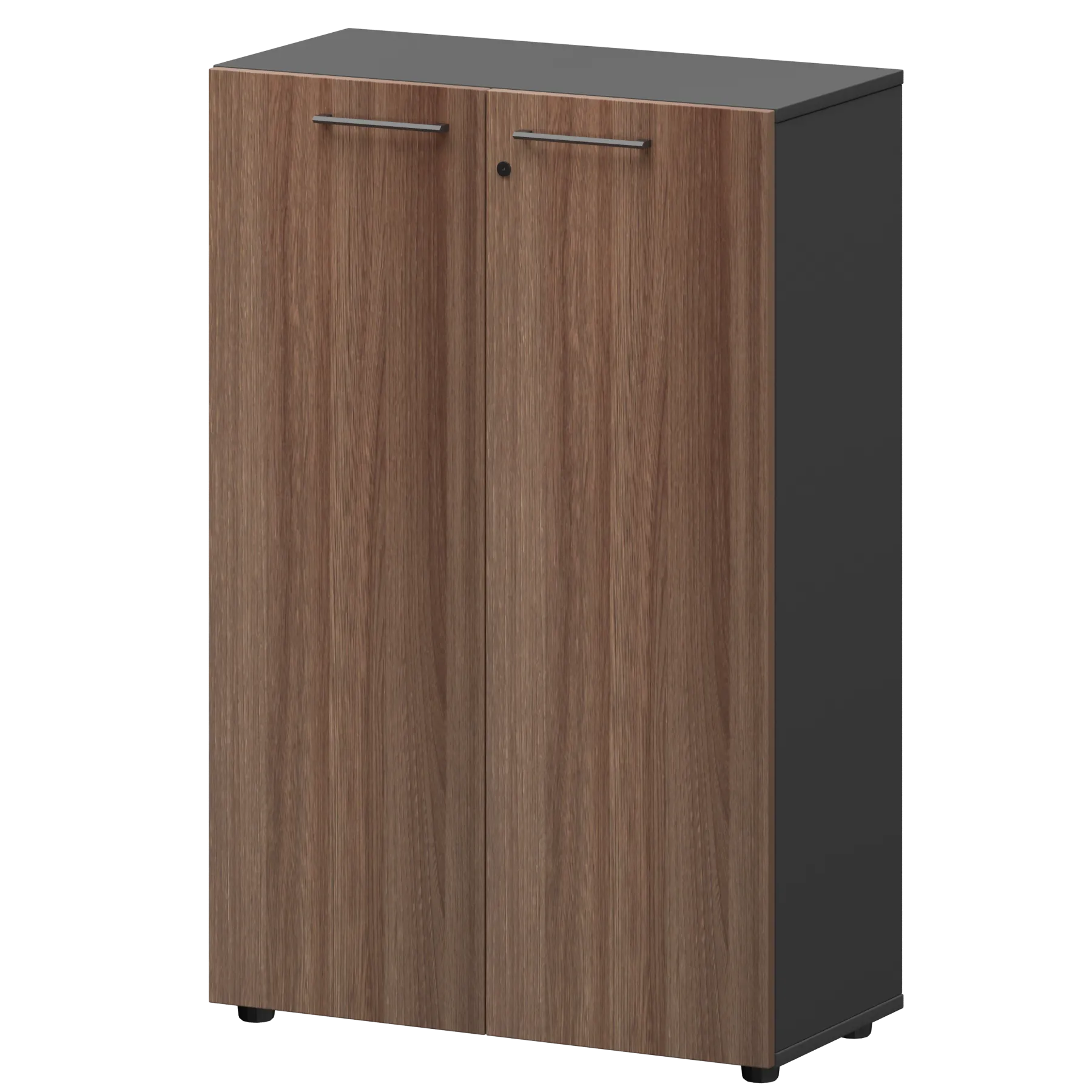КОРТЕЗ Шкаф средний закрытый СМШ38F Темный шимо/Графит 792x380x1189